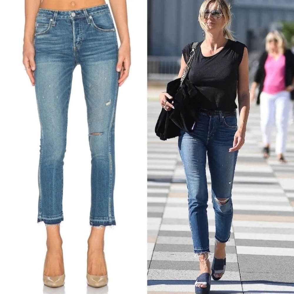 Amo Babe jeans from Anthropologie in Divebar Destroy wash